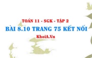 Bài 8.10 trang 75 Toán 11 Kết nối tri thức Tập 2